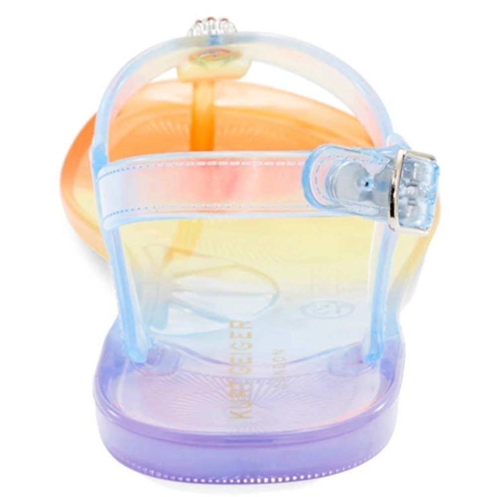 Kurt Geiger Kids Mini Maddison Multicolor Rainbow Coastal Jelly Thong Sandals - Picture 7 of 14